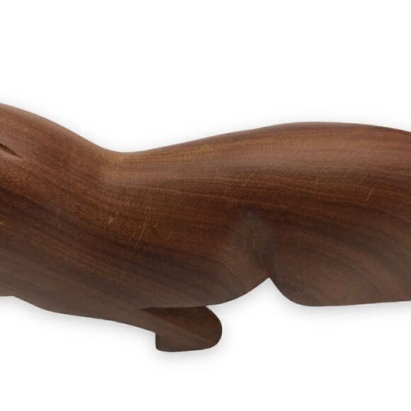 Vintage Hand Carved Hardwood Decorative Lions Big Cats Pair (2) - Picture 16 of 16